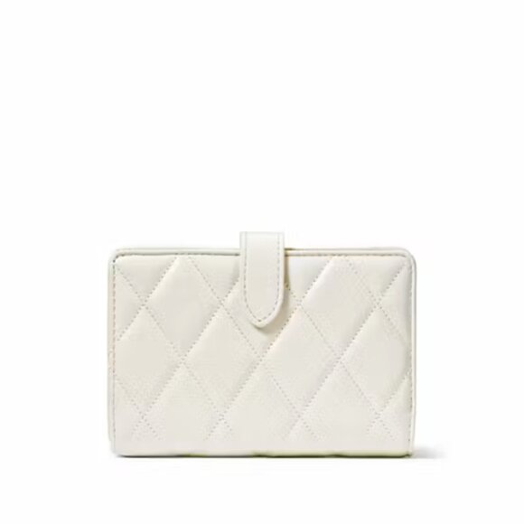 New Kate Spade Carey Medium Bifold Wallet Smooth Quilted Leather Meringue - Picture 3 of 3